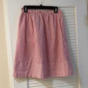 J Crew Factory Red & White Striped Skirt Size S